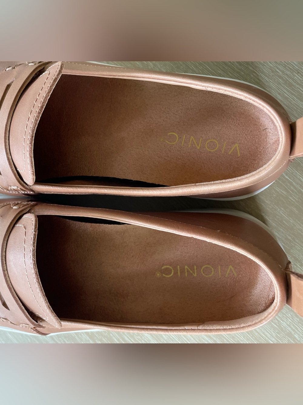 Vionic Women's Leather Uptown Loafer Moc in Cognac Brown - Picture 9 of 9